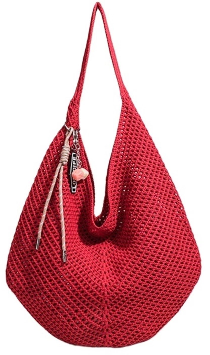Geweven Draagtassen voor Dames - Casual Tote Bag - Rood