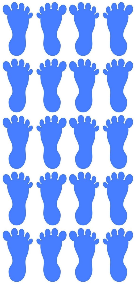 Zelfklevende voetafdrukstickers - Blauw - Set van 10 paar