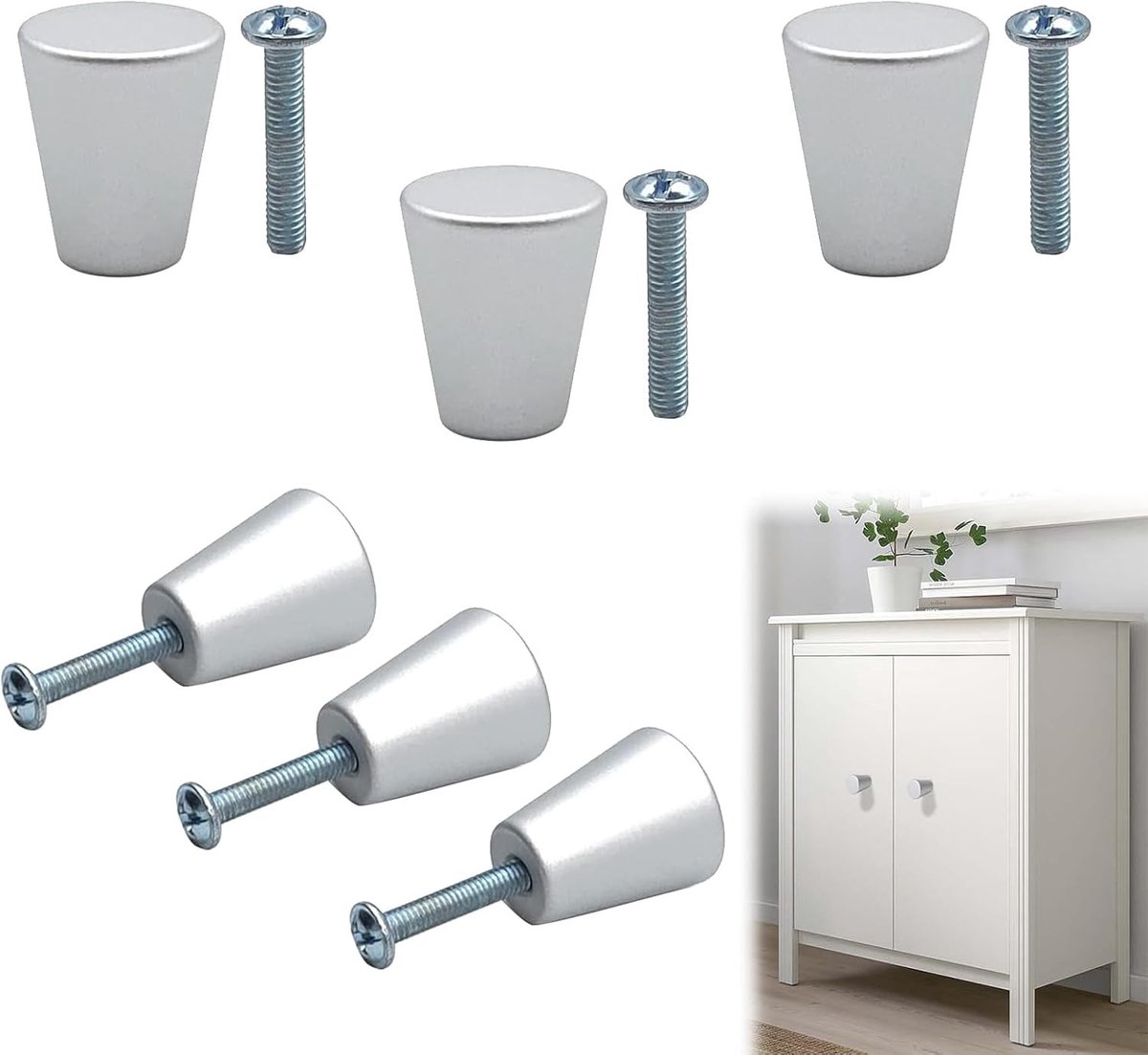 Chique Ladesleutels in Mat Zwart, 6 Stuks Vintage Deurgrepen voor Keuken, Meubels en Kastjes