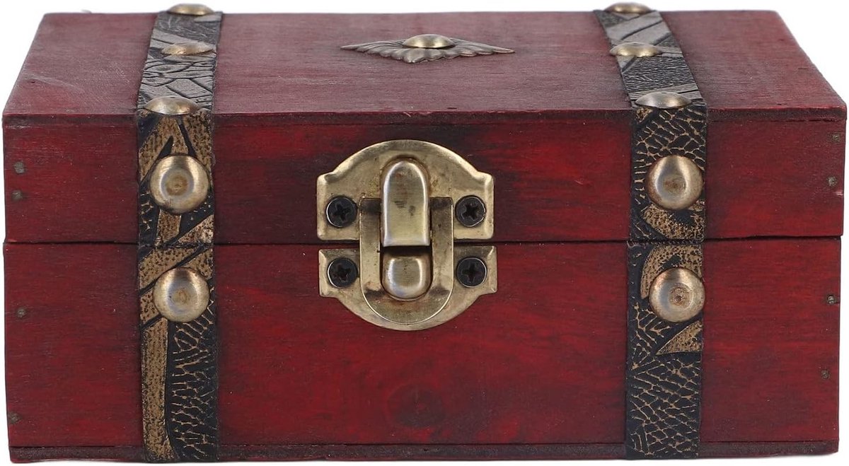 Houten Schatkist van Cederhout met Retro Ontwerp voor Sieraden, Souvenirs en Cadeaus in Huis en Kantoor