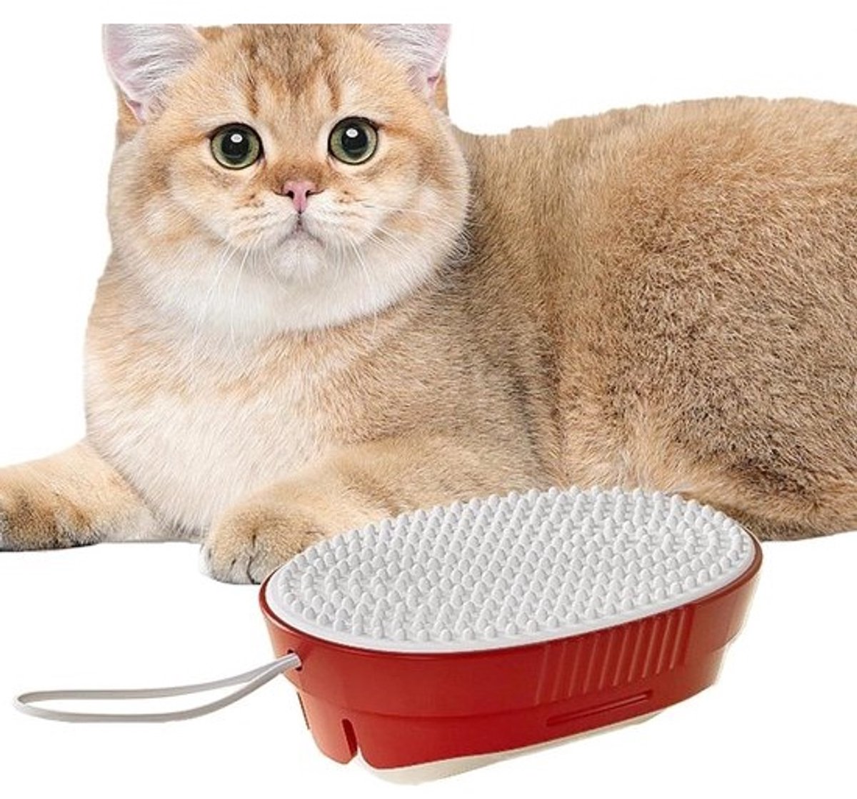 Herbruikbare Plakroller - Pluisroller Huisdier - Kleding Reinigen - Extra Plakkerig - 9.2x6.2x4.3cm - Romig Wit en Rood