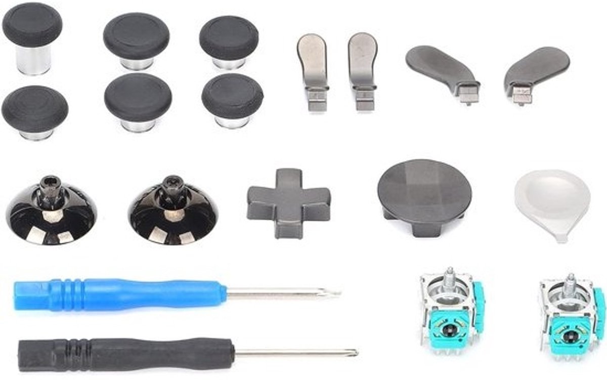 Controller Accessoires - Vervangende Knoppen - Gaming Verbeteren - Metalen Duurzaamheid - 19-delig - Zilver