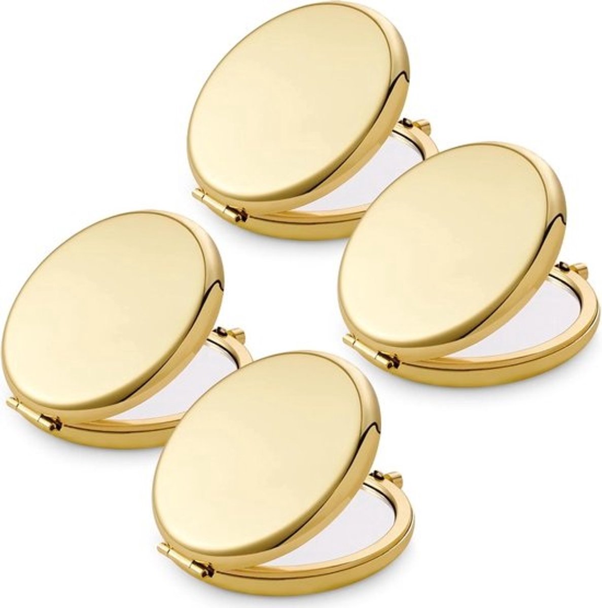 Compacte spiegel - Make-up spiegel - Make-up aanbrengen - Dubbelzijdige vergroting - 4 stuks - Goud