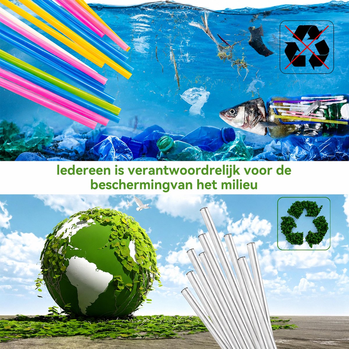 Kaiyaya - set van 12 glazen rietjes - transparant en herbruikbaar - met schoonmaakborstels - 215 mm - voor cocktail, smoothie en feest — cadeau in Koken & Dineren - foto 6