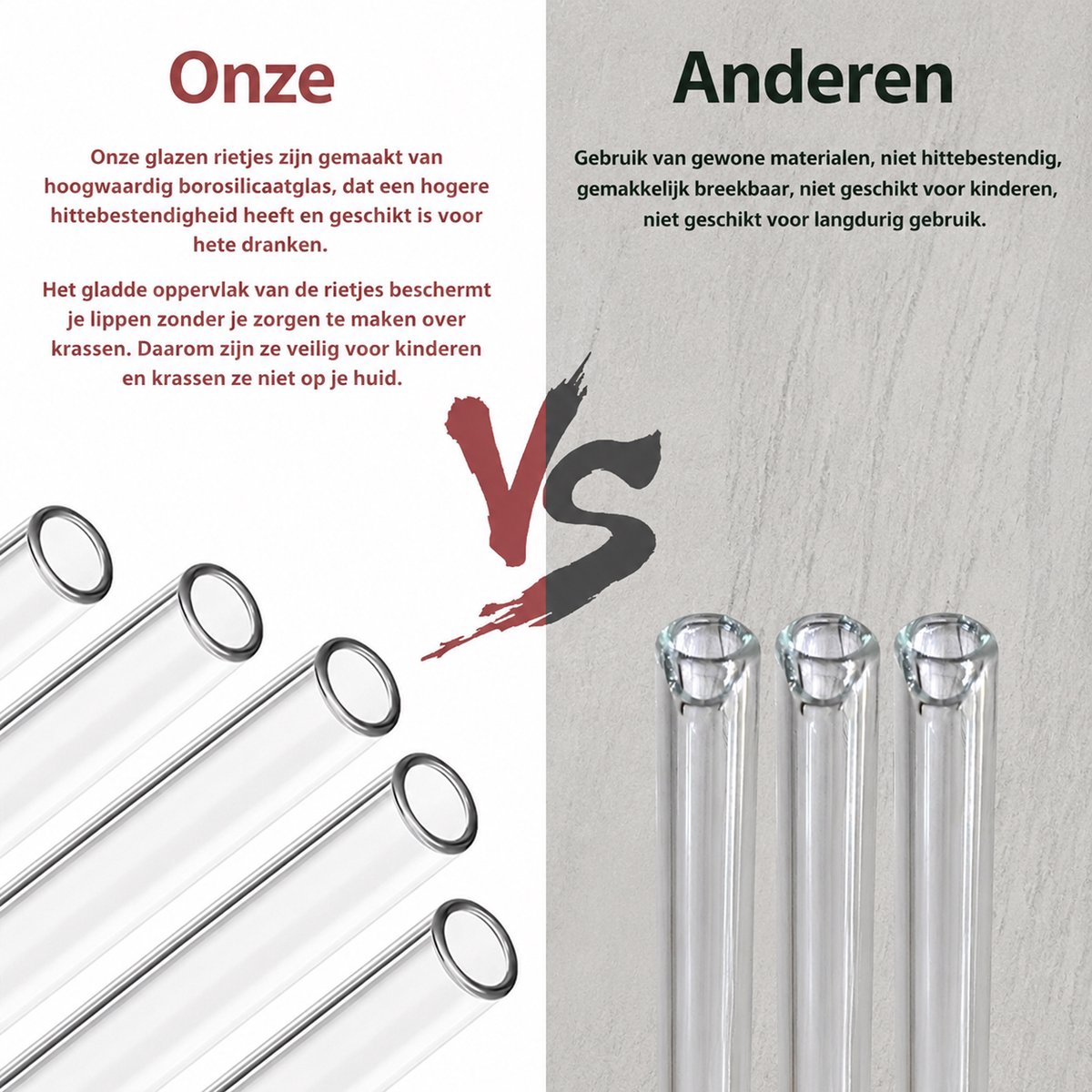Kaiyaya - set van 12 glazen rietjes - transparant en herbruikbaar - met schoonmaakborstels - 215 mm - voor cocktail, smoothie en feest — cadeau in Koken & Dineren - foto 3
