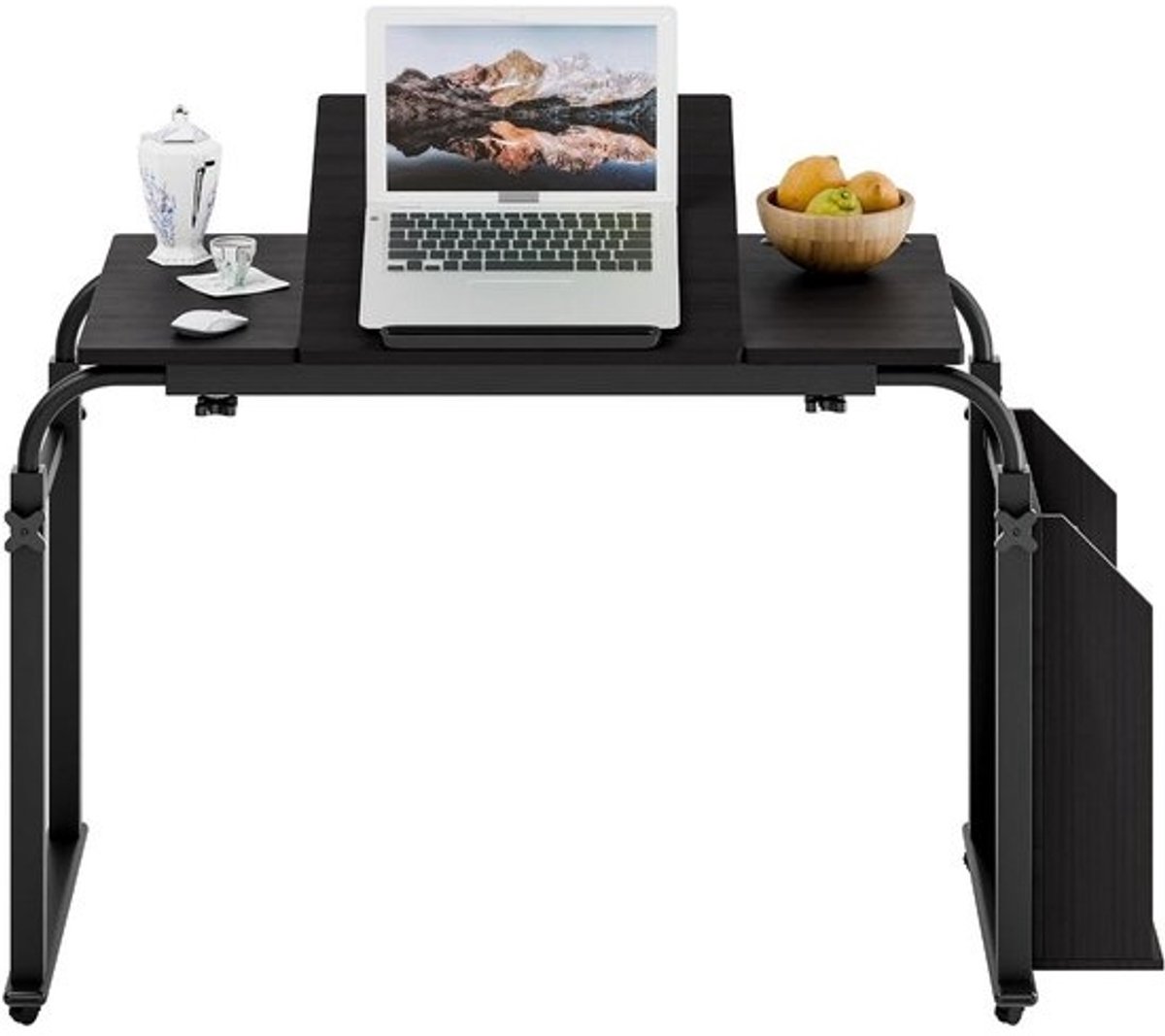 Overbed Tafel - Bedtafel Banktafel - Werken en Lezen - In Hoogte Breedte Verstelbaar - 32 inch - Zwart