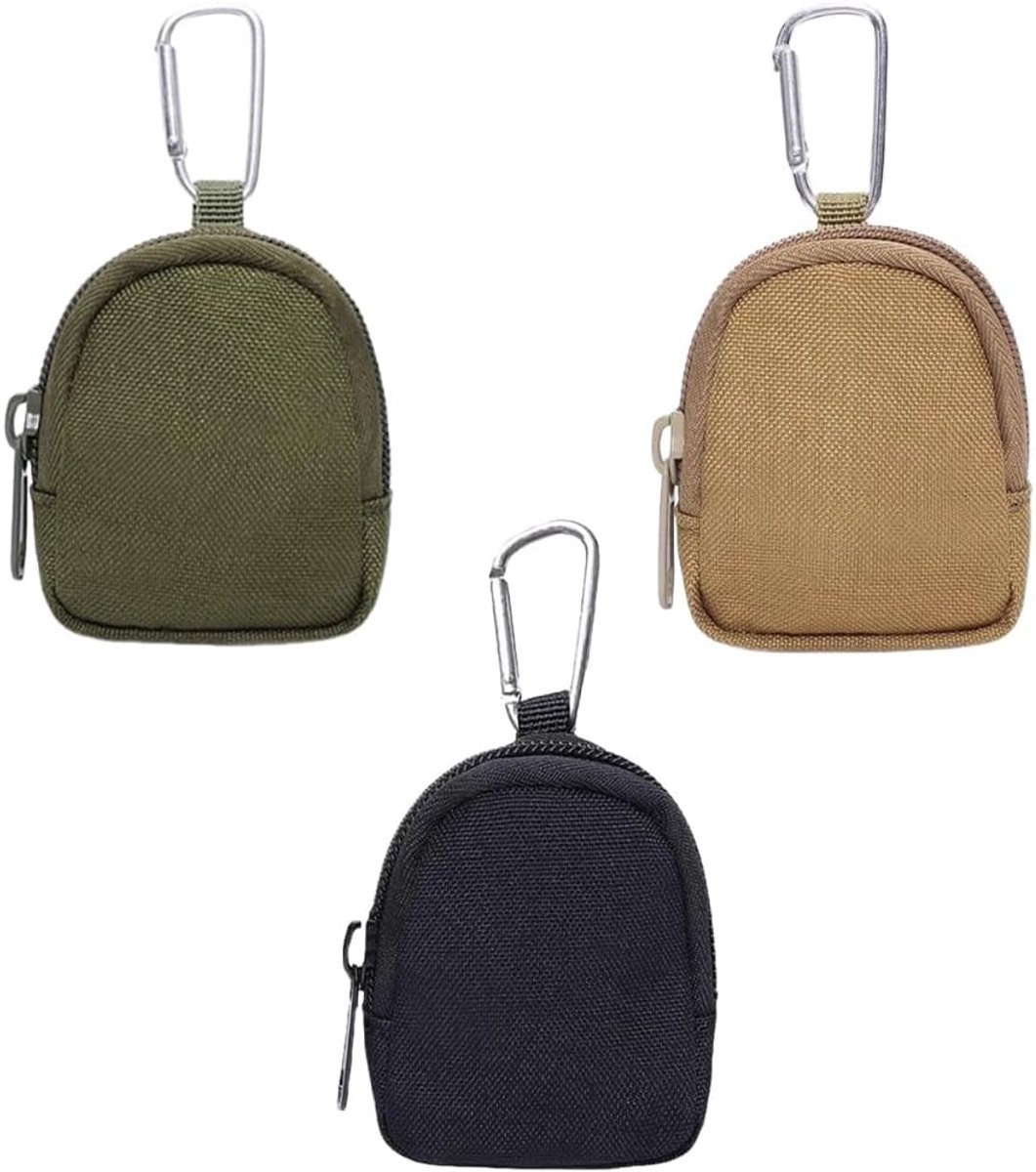 Set van 3 Draagbare Hondentrainingszakken met Karabijnhaak en Rits voor Handenvrij Gebruik - Ideaal voor Wandelen, Training en Reizen (Camel, Army Green, Zwart)