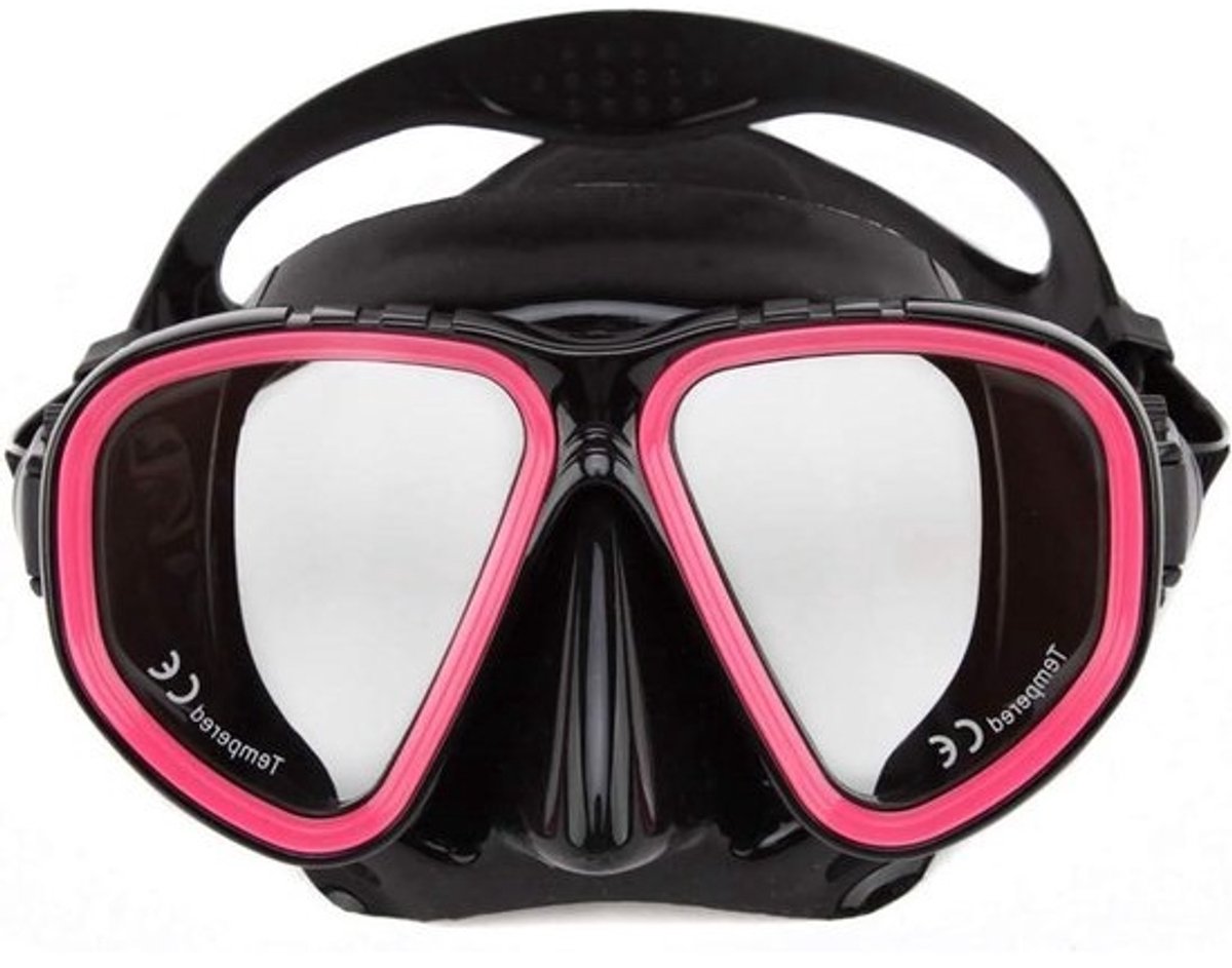 Snorkelmasker - Duikbril set - Watersport verkennen - Hoge definitie zicht - ca. 11*8*16CM - Rood frame zwart