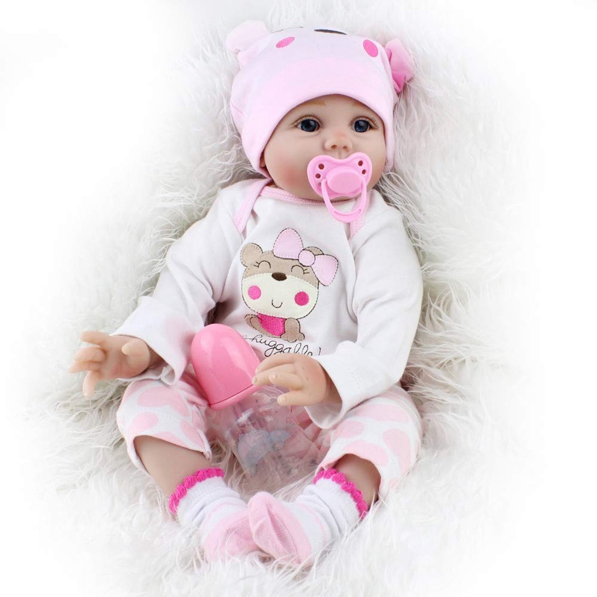 Reborn baby doll - 55 cm - Zacht siliconen en vinyl