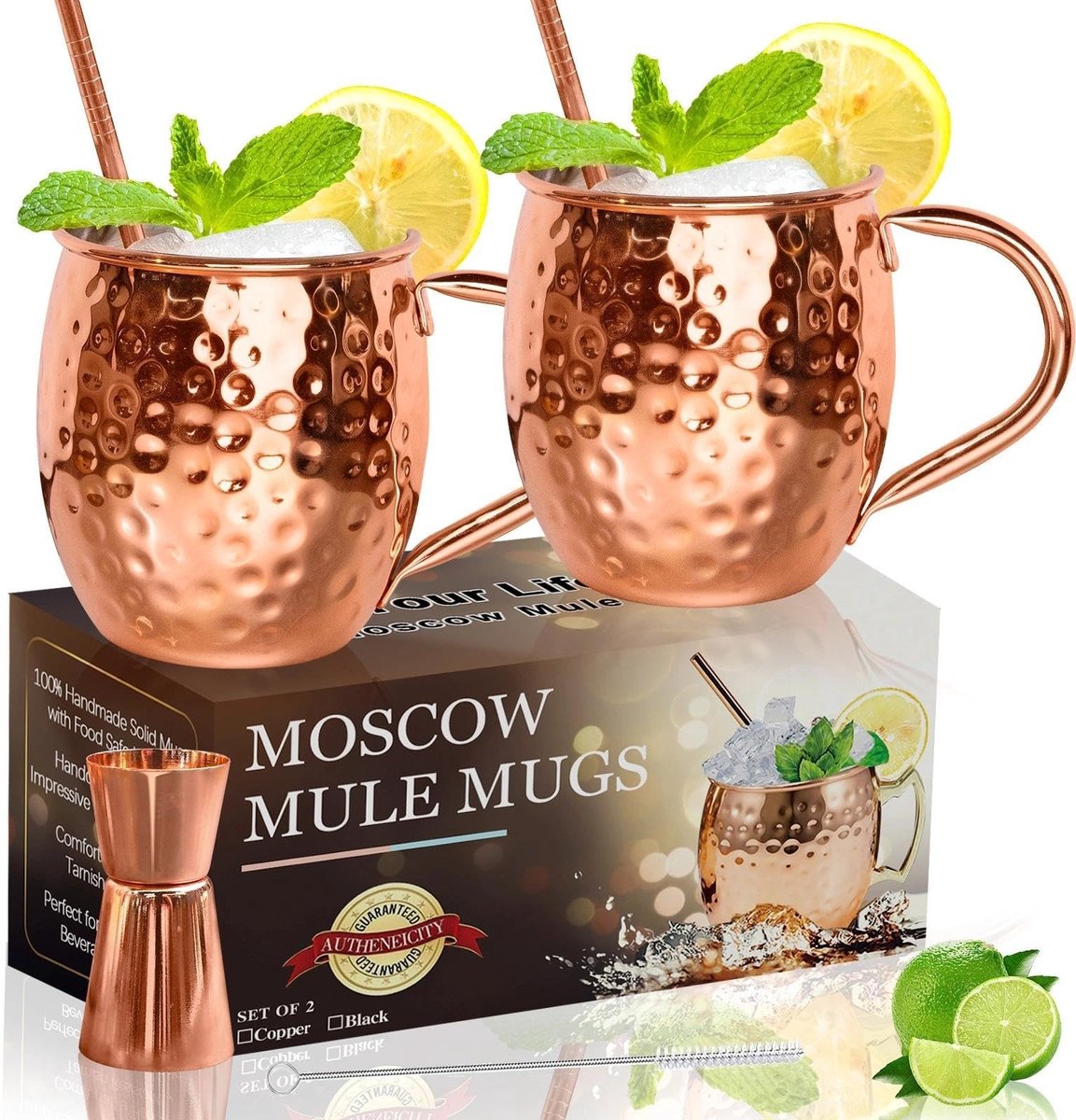 Set van 2 Moscow Mule Mokken - Koperkleurig 532 ml