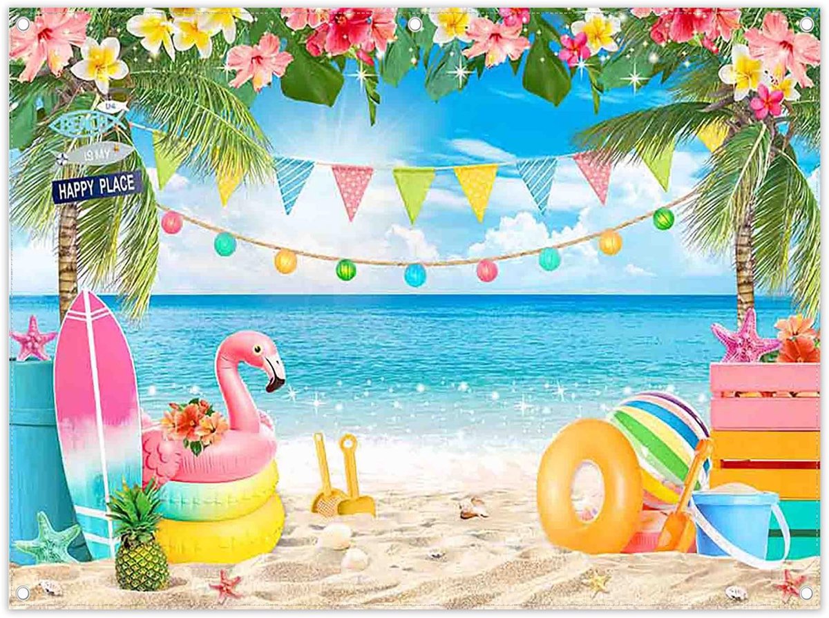 Polyester Fotobehang - Hawaii Strand Thema - 243 x 180 cm