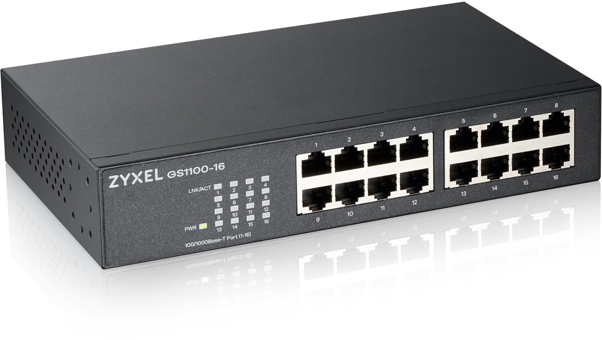 16-poorts Gigabit Switch - Onbeheerd met Auto MDI/MDI-X