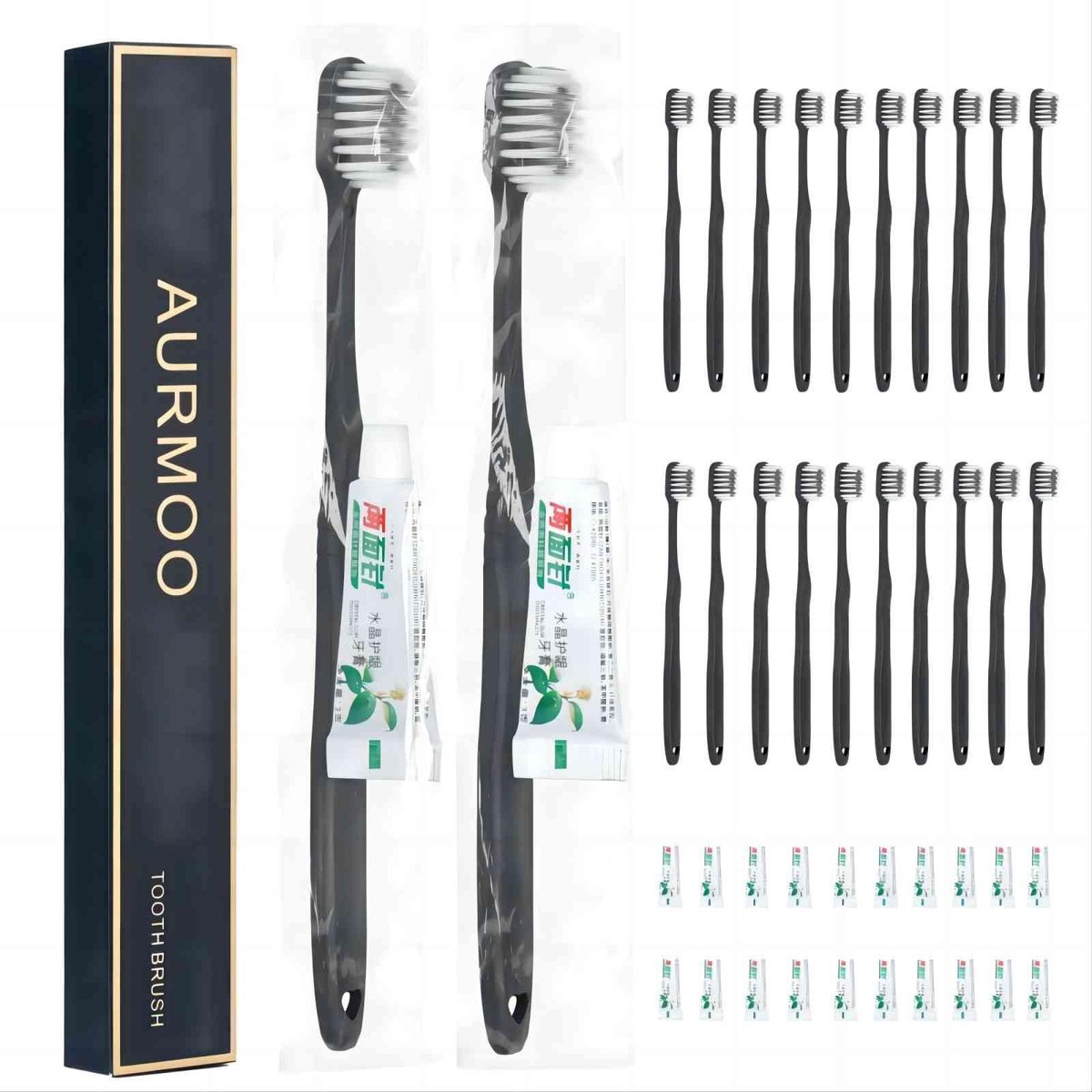 Wegwerp Tandenborstel Set - 30 Stuks met Tandpasta - Reisformaat