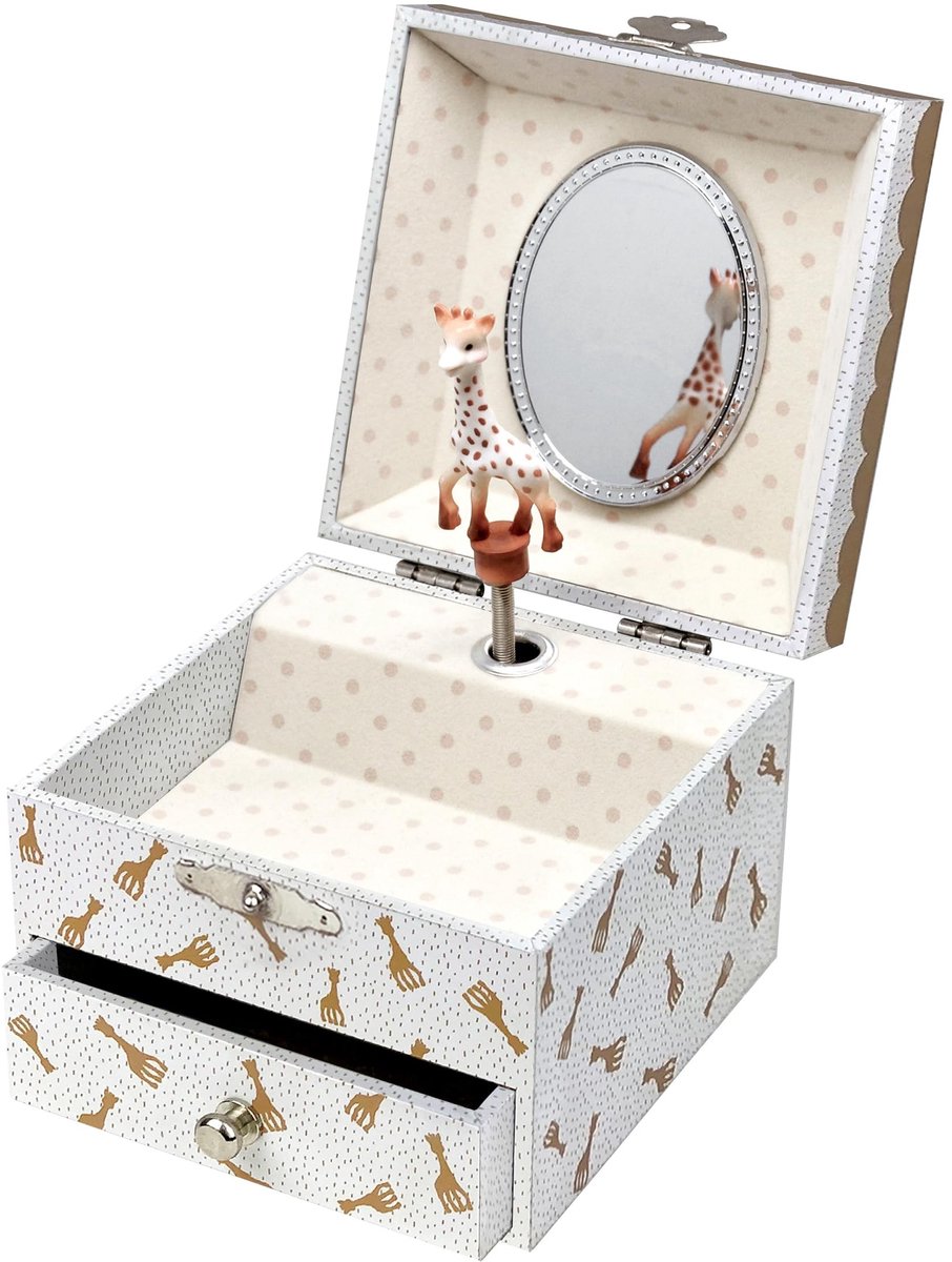 Muziekdoos voor Sieraden - Sophie de Giraf - 10,5 x 10,5 x 8,5 cm