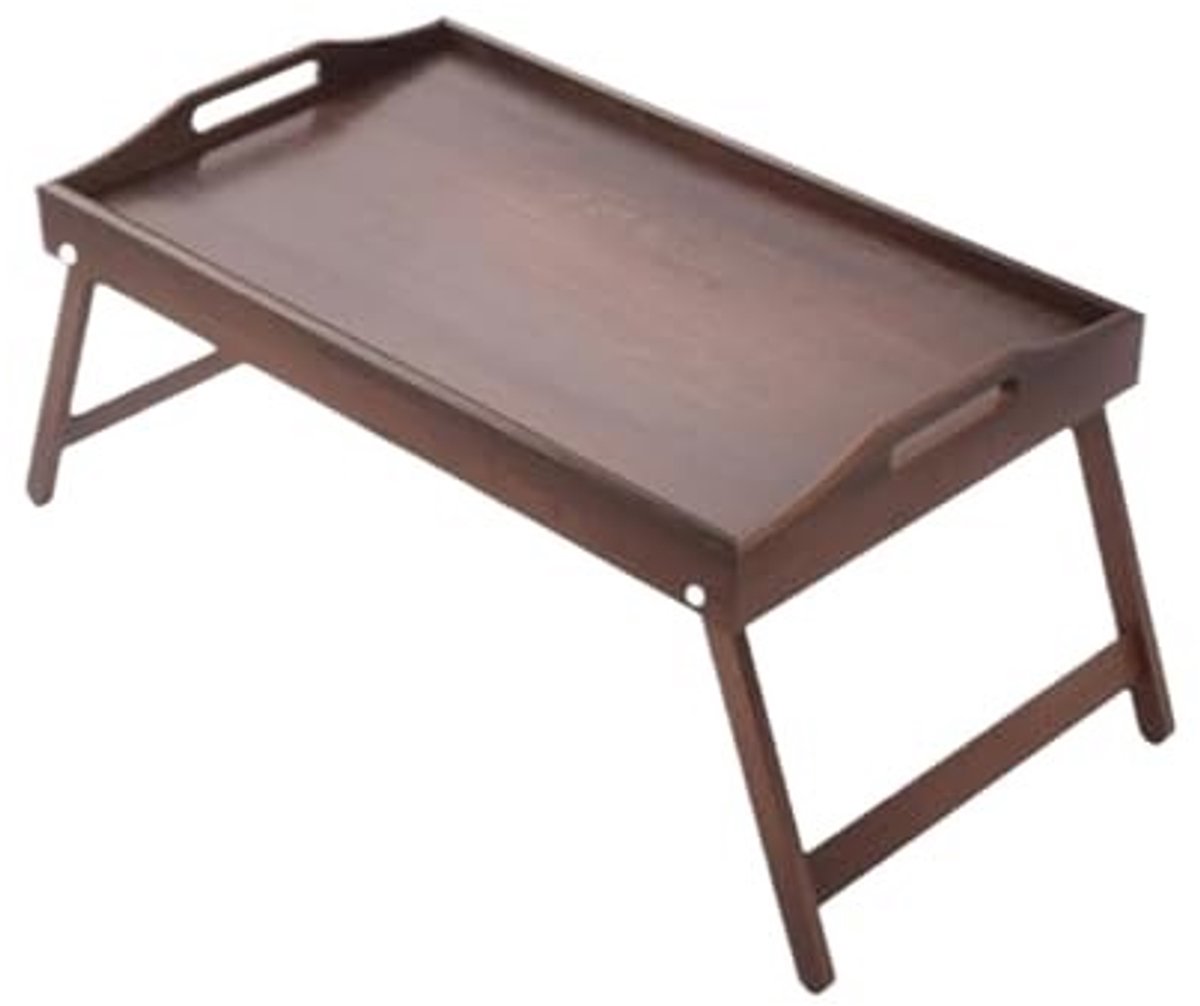 Houten Bedlade Tafel - Opvouwbare Poten en Handvat