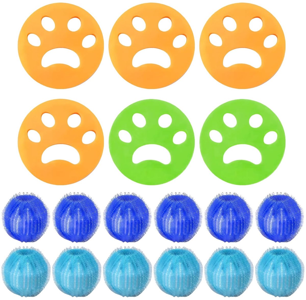 Dierenhaarverwijderaar - 12 Herbruikbare Wasballen en Pluisrollen - Blauw