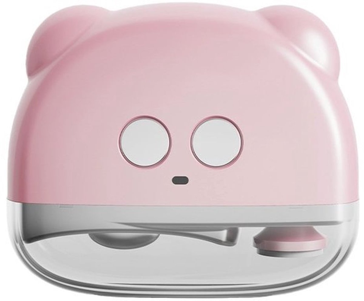 Elektrische nagelknipper met LED-verlichting, 3 snelheidsstanden, stille werking, oplaadbaar, geschikt voor kinderen en volwassenen - Roze