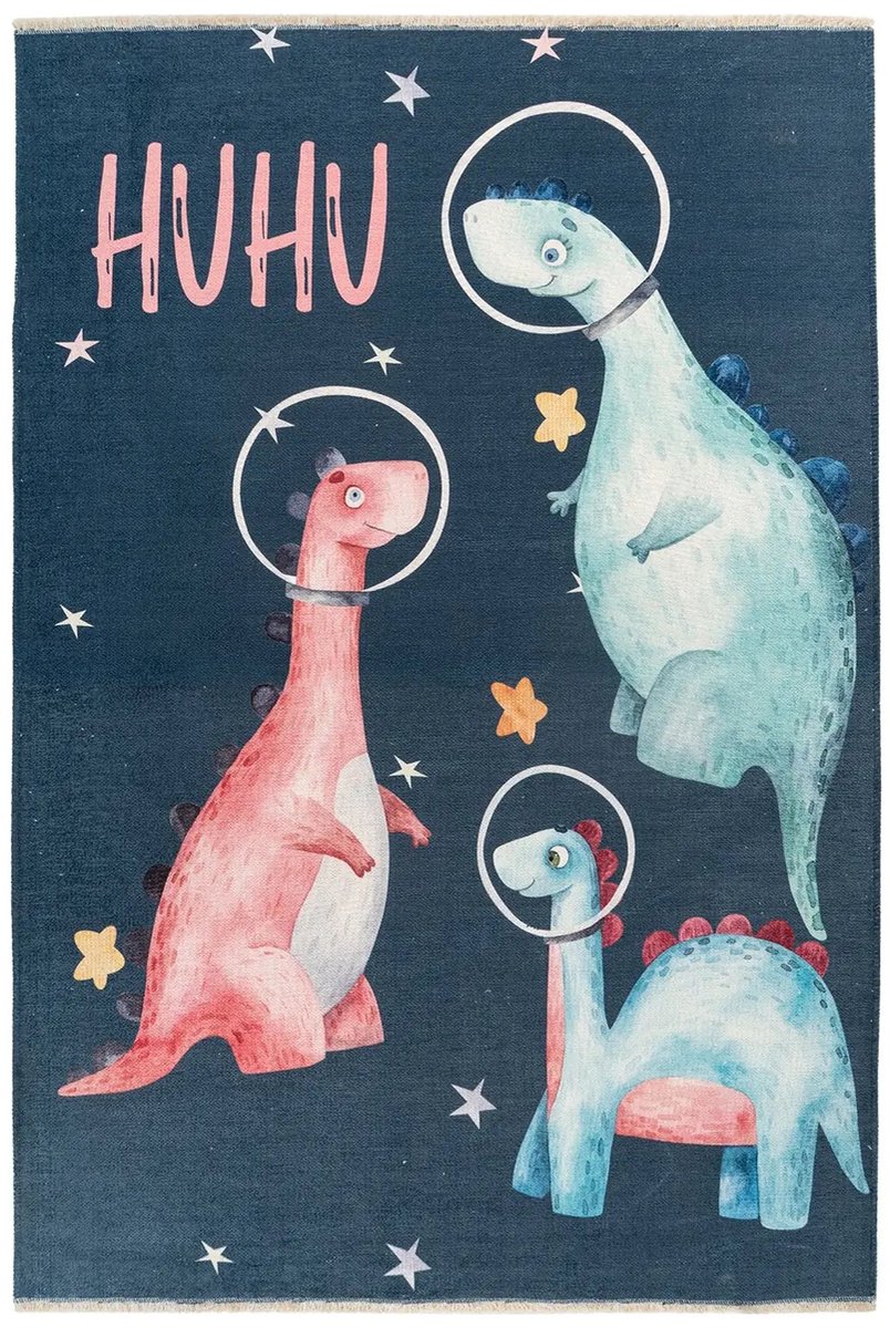 Dutch XXL Kindervloerkleed | Tapijt | Joanna | Dinosaurussen | Multikleur | 115x170 cm
