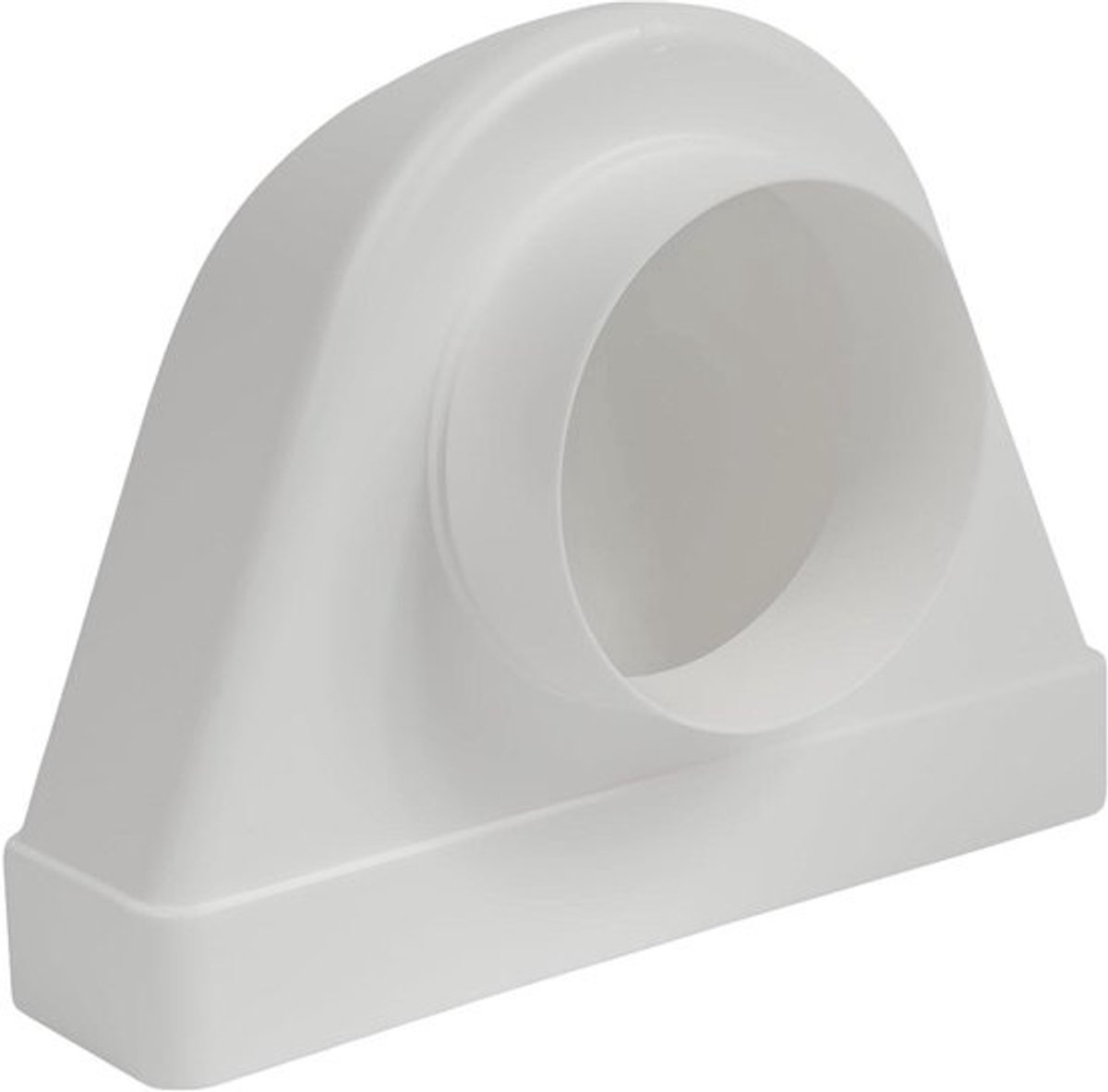 Hoekverbinding Ventilatiekanaal - Adapter Plat naar Rond - Ventilatie Installeren - Ruimtebesparende 90-graden bocht - 220x55 naar 100mm - Wit