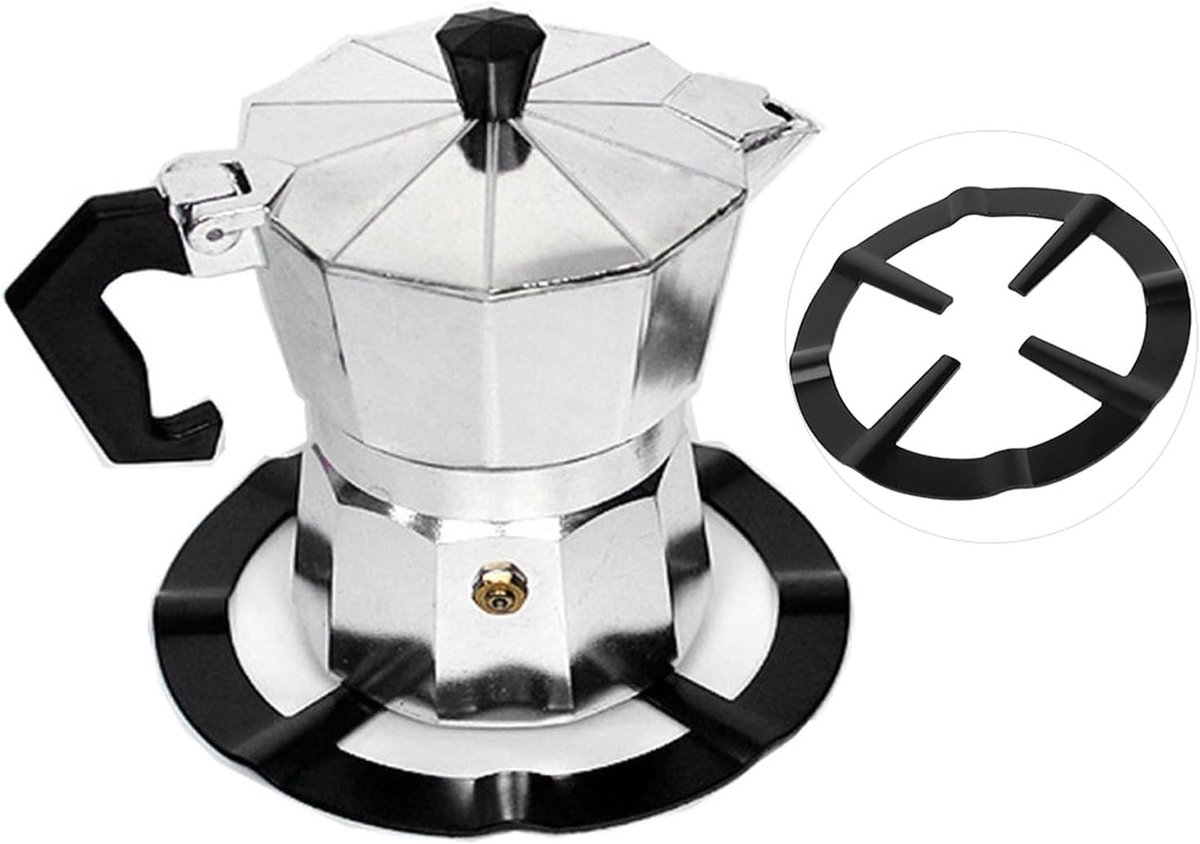 Ronde Koffiepot Plank voor Keukenhulpmiddelen - 2 Stuks, Organizer, Reducer Ring en Houder voor Makers, Zwart