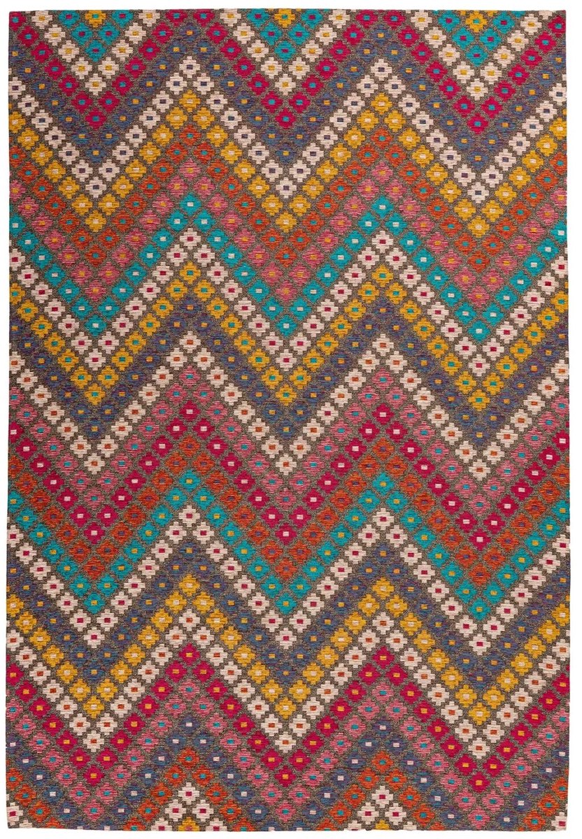 Dutch XXL Retro Vloerkleed | Tapijt | Primavera | Zigzag | Multikleur | 200x290 cm
