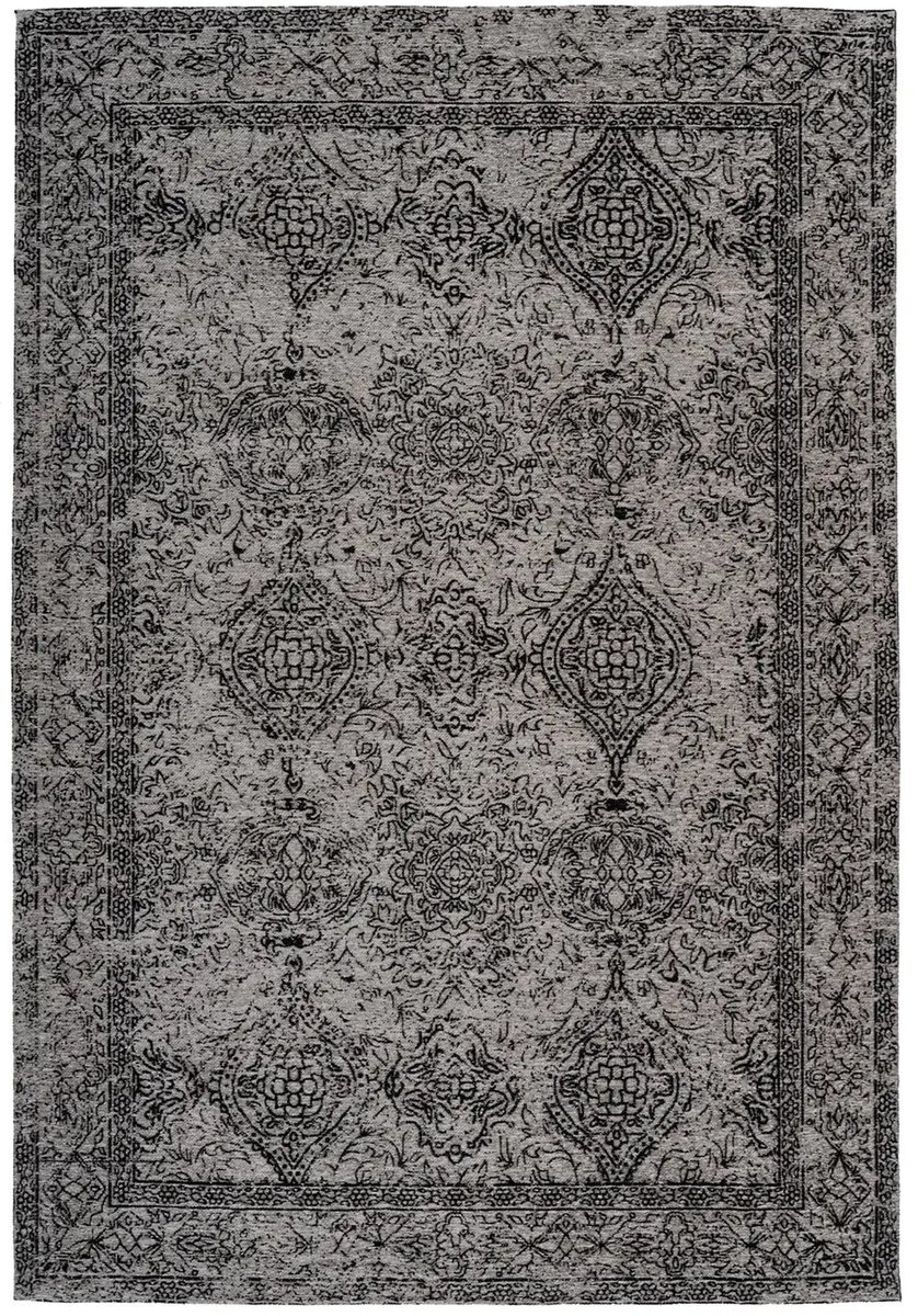 Vintage Vloerkleed | Tapijt | Iglesia | Medaillon | Grijs/Zwart | 160x230 cm