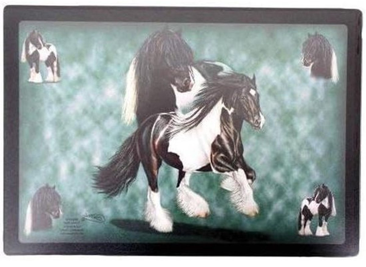 Bureauonderlegger - Tafelmat - Bureau organiseren - Waterdicht kunststof - 40 x 28 cm - Paardenmotief