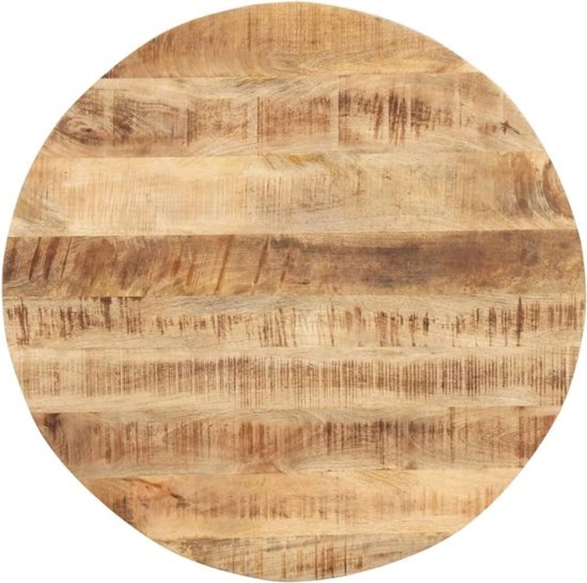 Tafelblad Massief Hout - Houten Plaat Vervanging - Tafel Opfrissen - Massief Mangohout - 80 cm Diameter - Natuurlijk