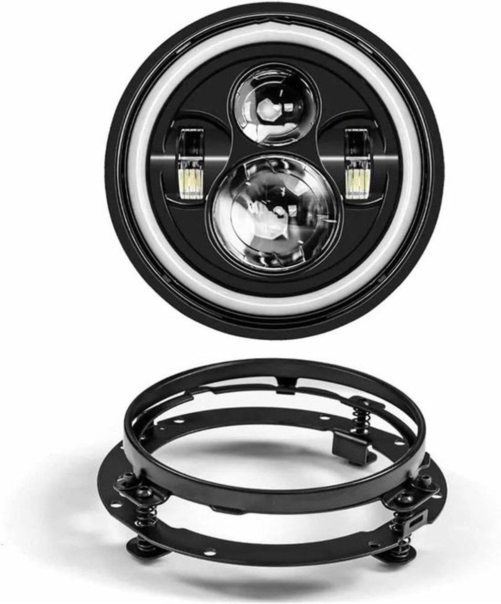 Motorfiets Koplamp Set - LED Koplamp Mistlamp - Veilig Rijden - Waterdicht Schokbestendig - 7 Inch - Zwart