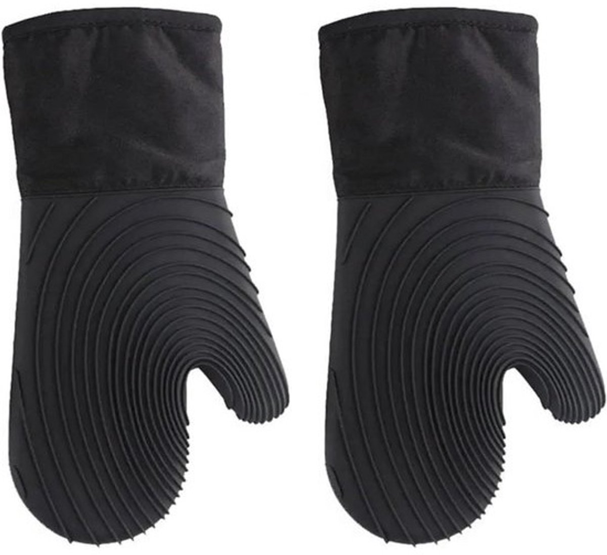 Ovenwanten Set - Keukenhandschoenen Hittebestendige Wanten - Koken en Bakken - Extra Lange Bescherming - 34.5 cm Lengte - Wit