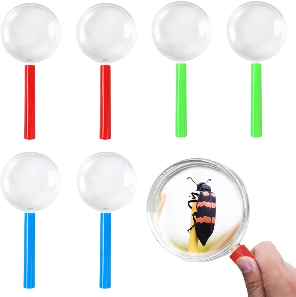 Vergrootglas - Loep - Loeplamp - vergrootglas bril - Loepen - 6 stuks - vergrootglas voor volwassenen - vergroot glas bril - vergootglas bril - Handloep - Lees Vergrootglas - vergrootglas kinderen - vergrootglas voor kinderen - leesvergrootglas