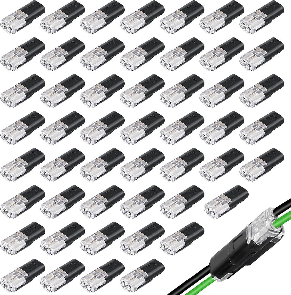 Snelle 2-polige kabelconnectoren voor LED-installatie en auto-elektronica | Stripvrije aansluiting | Professionele 18-22 AWG verbindingen voor veilige en betrouwbare toepassingen