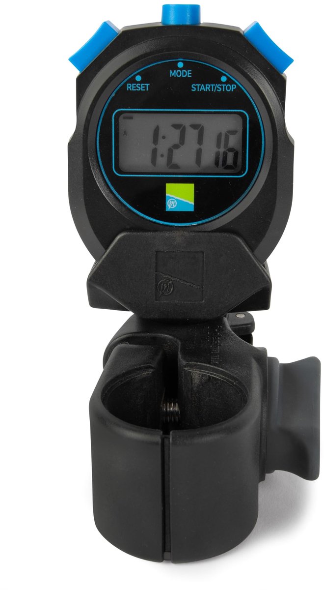 Stopwatch voor vissers - Tijdregistratie tijdens het vissen - Zwart