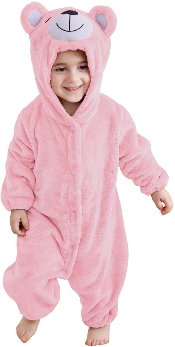Baby Romper met Berenmotief - Flanel voor 0-36 maanden