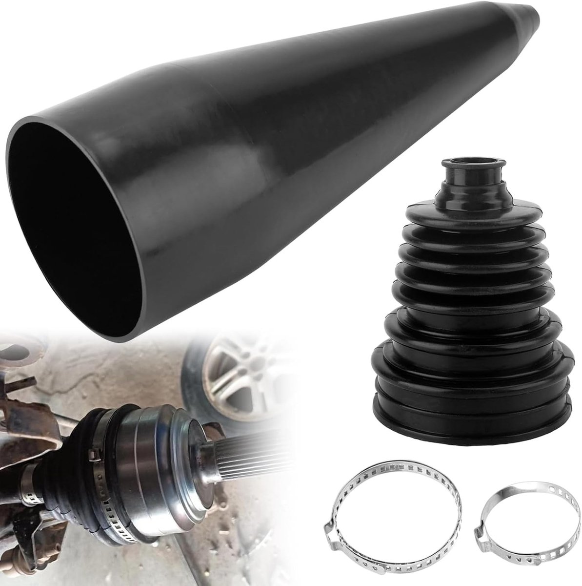 CV Boot Installatie Gereedschap met 2 Klemmen, CV Boot Joint Kit voor Montage van Stretch CV Stofhoes en Aandrijfas, Inclusief CV Boot Tool en Installatie Kit