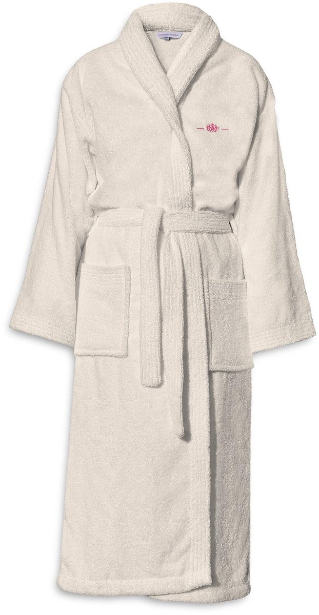 Badjas voor volwassenen - V-hals - Off-white - M