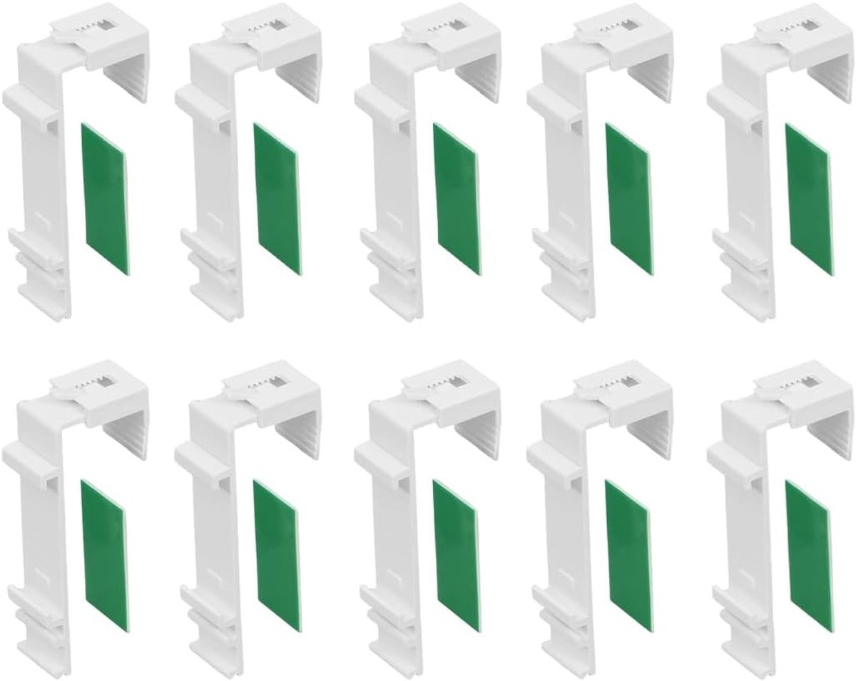 Set van 10 zelfklevende houders voor rolluiken, klemsteunen, gordijnadapters en verstelbare wielen, zonder gaten voor bevestiging aan rollen, ramen, deuren of hout