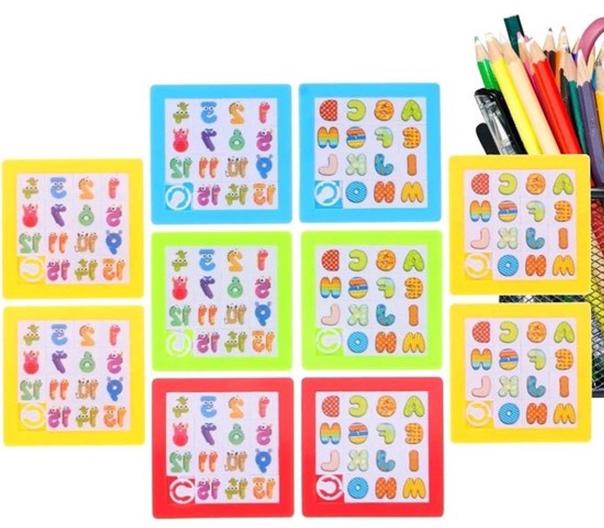 Générique Schuifpuzzels voor 10 stukjes, puzzels, puzzels met intellectueel nummerblokken, voor jongens, meisjes, thuis, reizen, feestgeschenken, camping, school, verjaardag