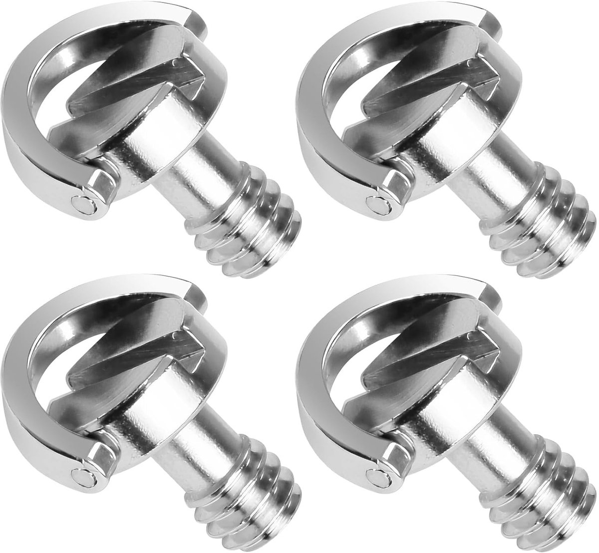 Camera Bevestigingsschroeven voor Statief - 4 Stuks D-ring RVS Schroeven voor Monopod en Quick Release Plaat Accessoires