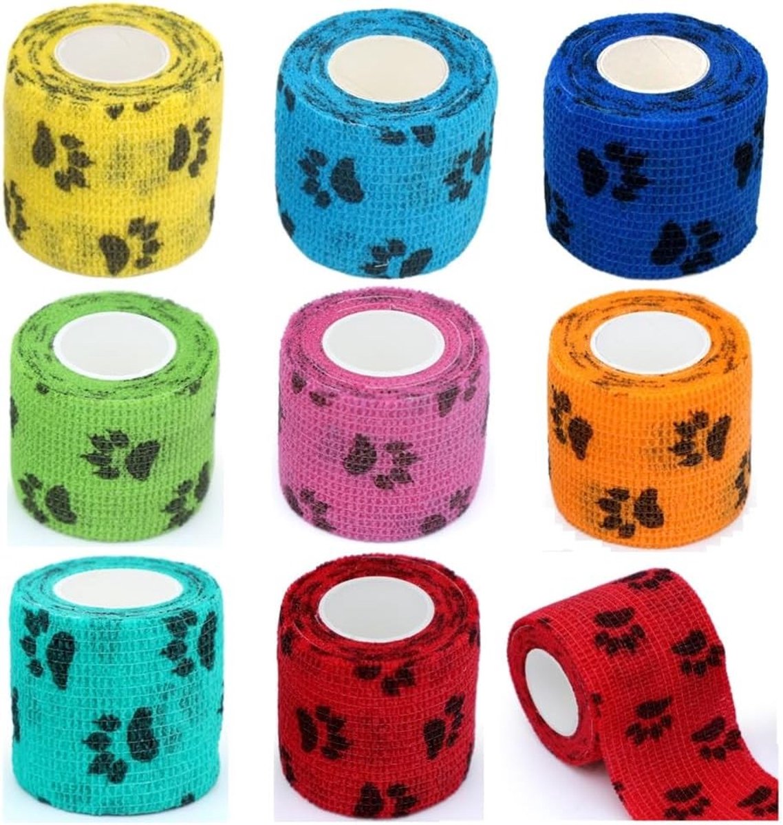 Zelfklevende Verbandrol voor Huisdieren - 8 Stuks - Ideaal voor Honden, Katten en Paarden - Sterk en Ademend Verband