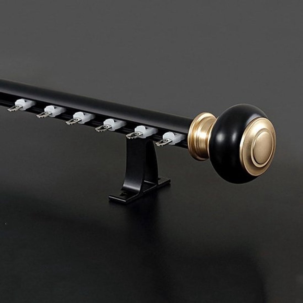 Enkele Gordijnroede - Gordijnstang Kamerverdeler - Ruimte Indelen - Stille Rollers - 5 Meter - Zwart