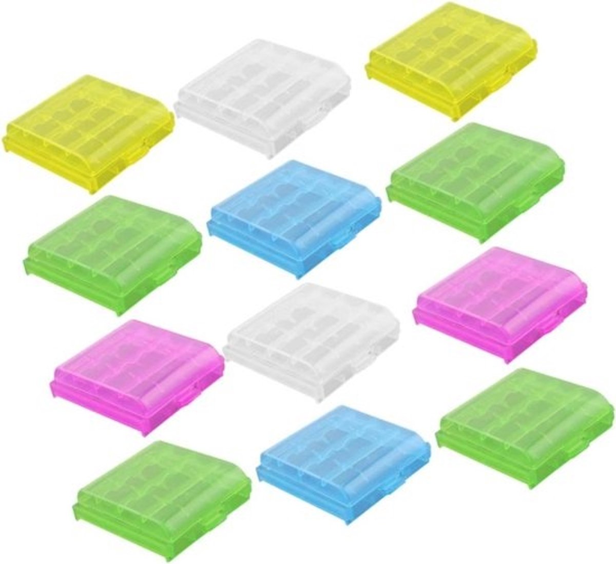 Batterij Opbergdoos - Batterijhouder Organizer - Batterijen Opslaan - Lekvrije Hoes - 20 Stuks - Willekeurig