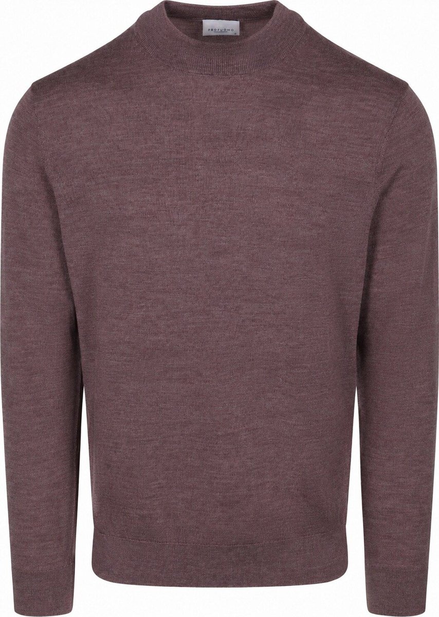 Profuomo Turtleneck Trui Merinowol Aubergine - Maat L - Heren - Pullover