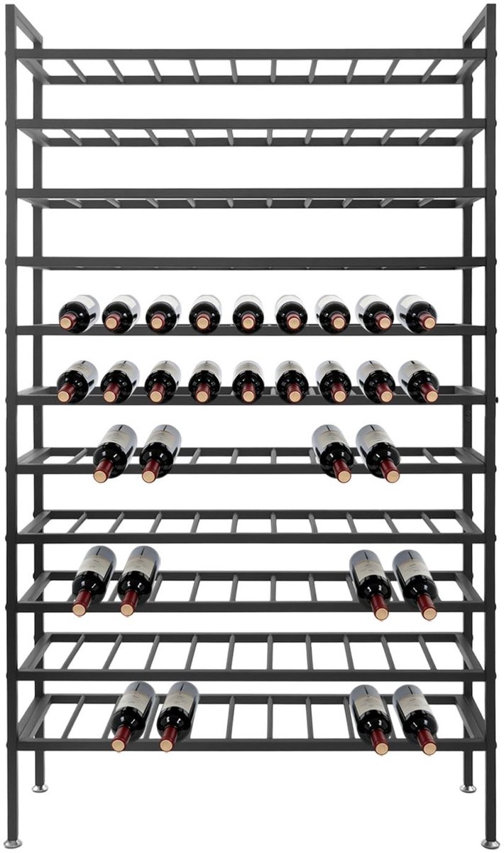 Wijnrek van metaal - 11 niveaus voor 121 flessen