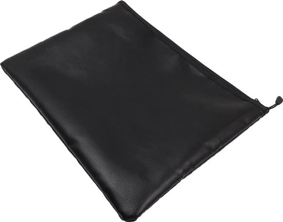 Brandwerende documentenbox, waterdichte documentenhouder 34x24,5cm, brandwerende veilige opbergtas met rits voor A4-formaat documentenhouder, dossier, contant geld, tablet, paspoort en waardevolle spullen
