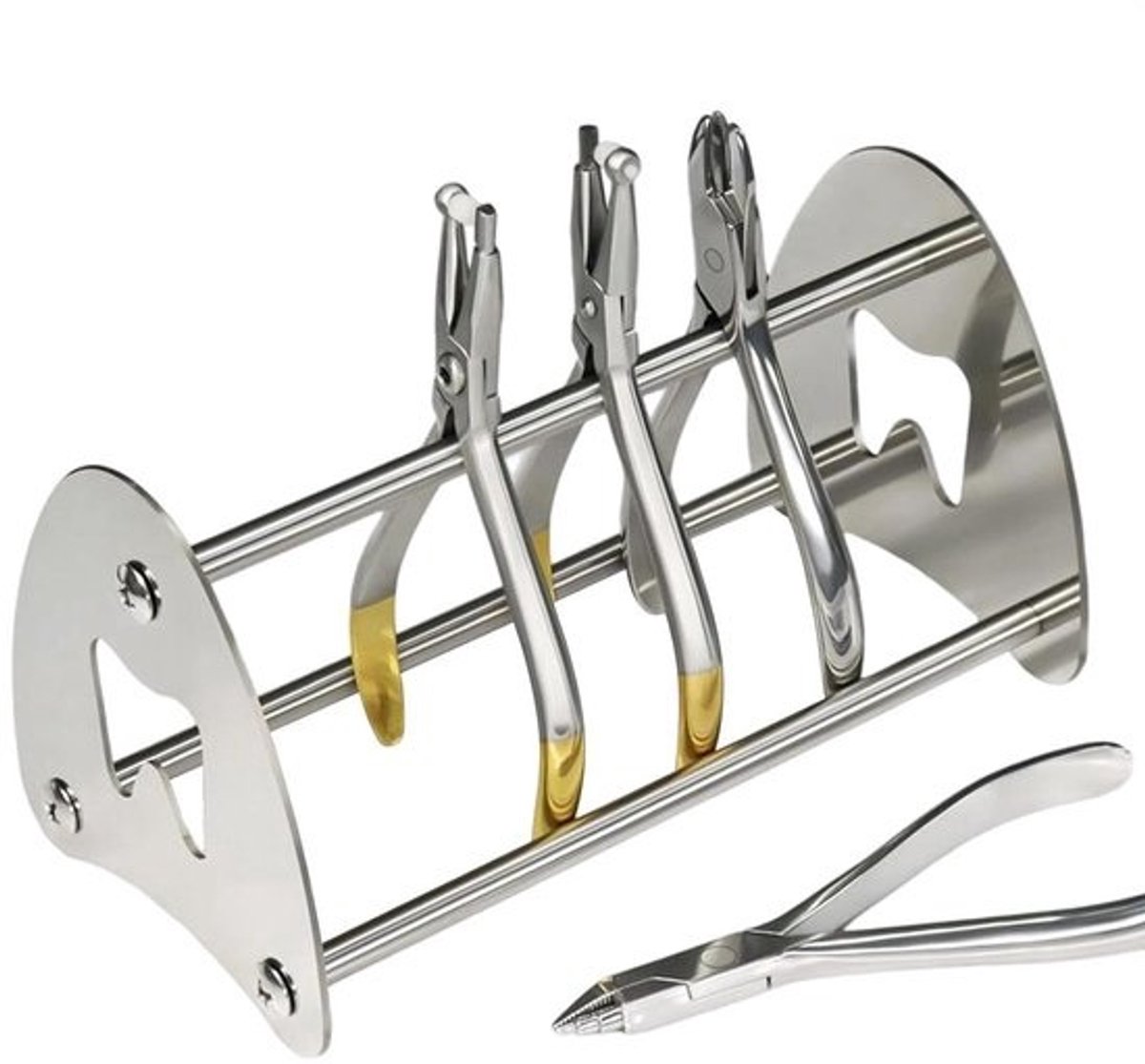 Tanghouder - Instrumentenstandaard - Praktijk Organisatie - Stevig Roestvrij Staal - 21 x 13 x 4 cm - Zilverkleurig