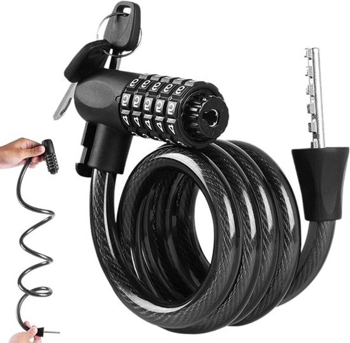 Fietskabelslot - Diefstalbeveiliging - Fiets Beveiligen - Roestbestendige Coating - 120 cm Lengte - Zwart
