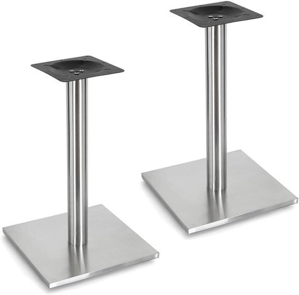 Tafelonderstel 2 stuks - Tafelzuil meubelvoet - Meubels Maken - Roestvrij staal - 45 x 45 x 72 cm - Zilver