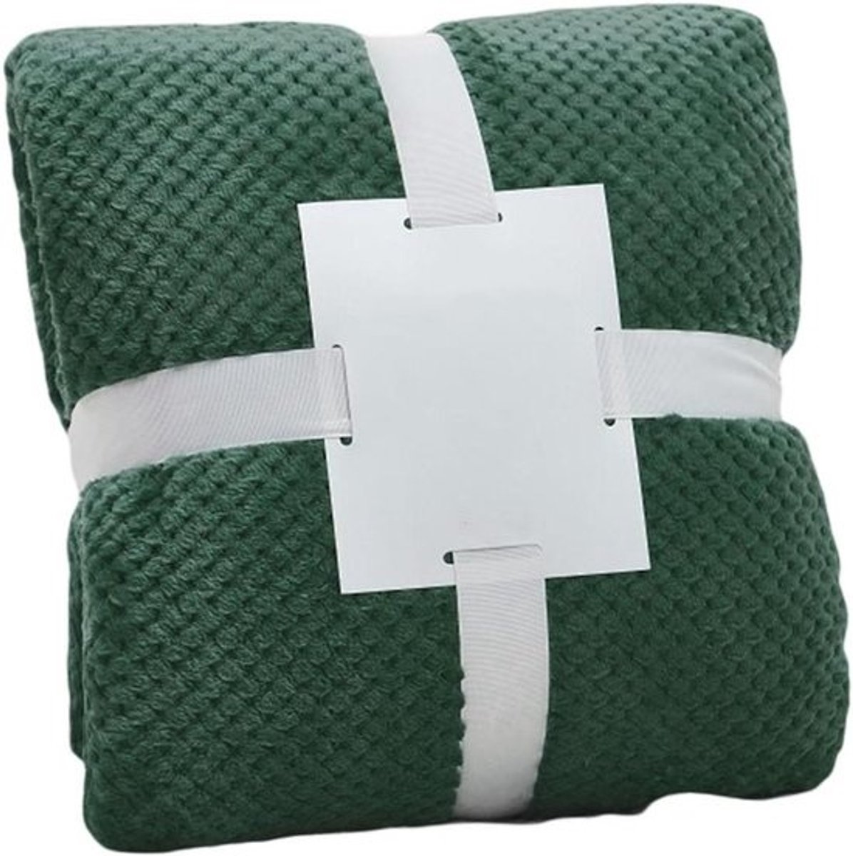 Wafel Plaid Deken - Sofa Bed Plaid - Gezellig Ontspannen - Dubbele Warmte - 150 x 200 cm - Donkergroen