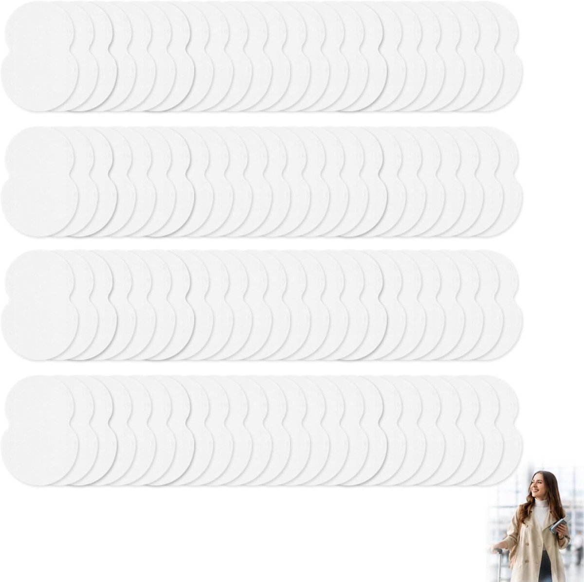 100 Stuks Onderarm Pads, Zelfklevende Zweetabsorberende Pads, Geurloos en Betrouwbaar tegen Zweetvlekken voor Dagelijks Gebruik op Werk en Thuis
